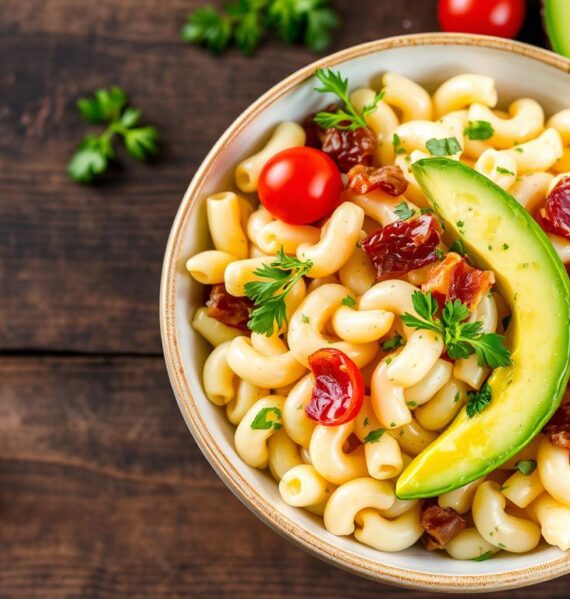 Bacon and Avocado Macaroni Salad