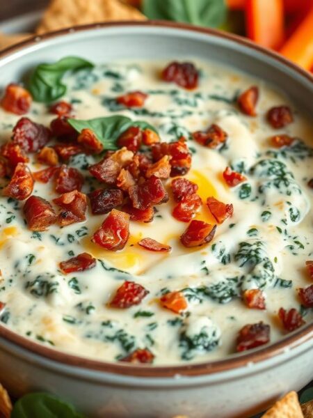Cheesy Bacon Spinach Dip
