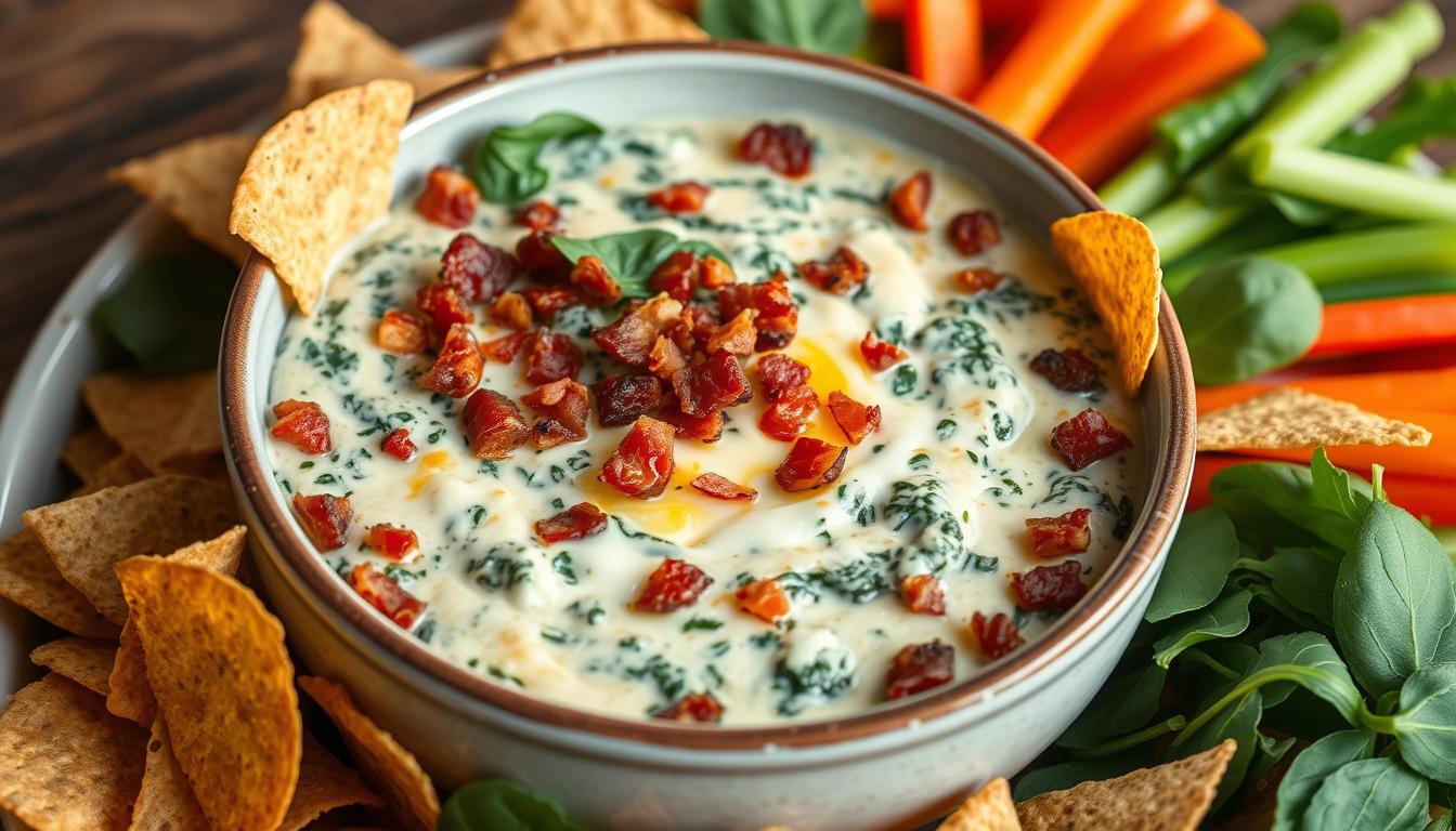 Cheesy Bacon Spinach Dip