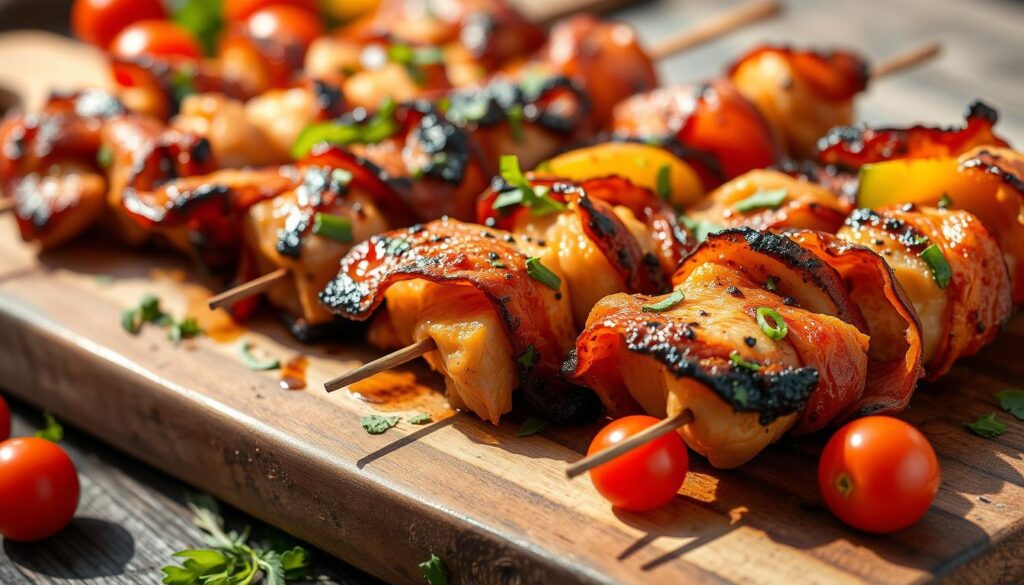 Chicken and Bacon Skewers Recipe