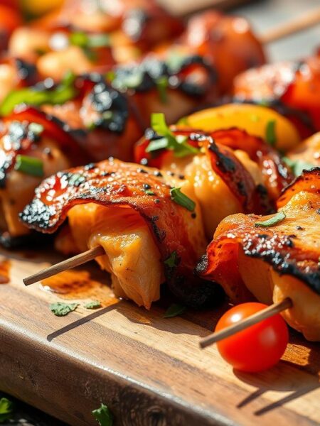 Chicken and Bacon Skewers Recipe