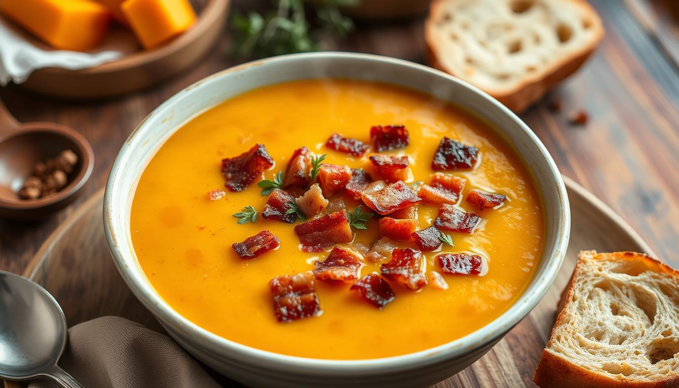 Roasted Butternut Squash and Bacon Soup