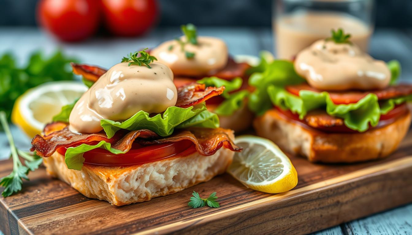 Salmon BLT Sliders with Chipotle Mayo