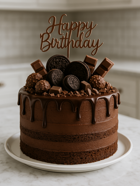 Chocolate Themed Birthday Cake Recipe