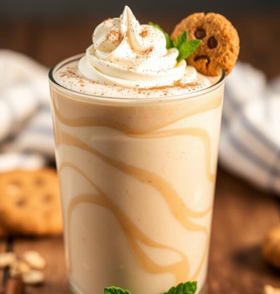 Oatmeal cookie breakfast smoothies in a glass