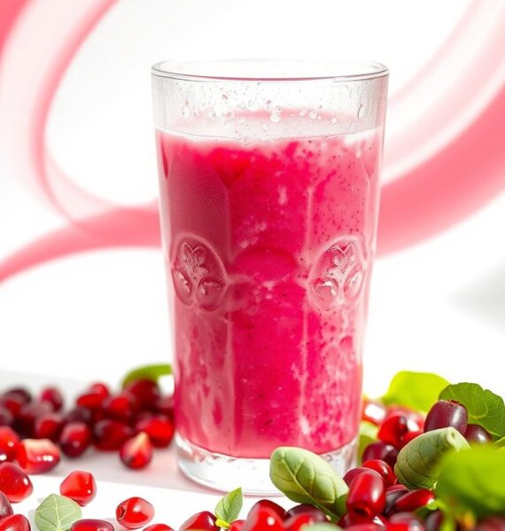 Pomegranate power smoothie with antioxidant-rich ingredients