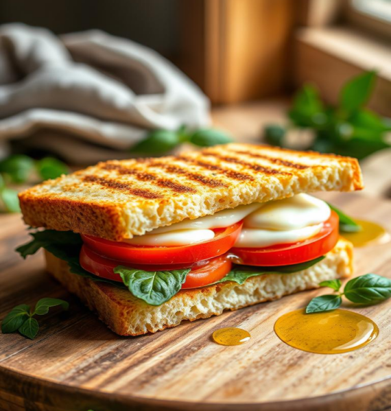 Tomato and Mozzarella Breakfast Panini