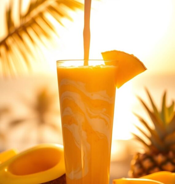 Tropical Sunrise smoothie with mango and pineapple