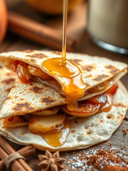 apple cinnamon breakfast quesadilla