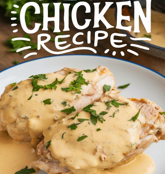 plate of cheesy cream chicken