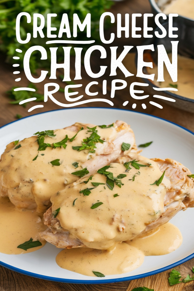 plate of cheesy cream chicken