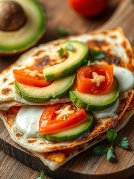 quick breakfast quesadilla recipes with avocado and tomato