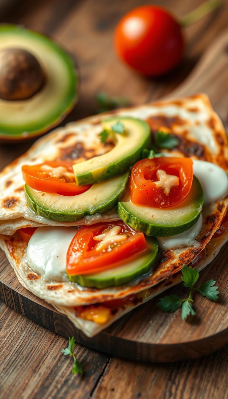 quick breakfast quesadilla recipes with avocado and tomato
