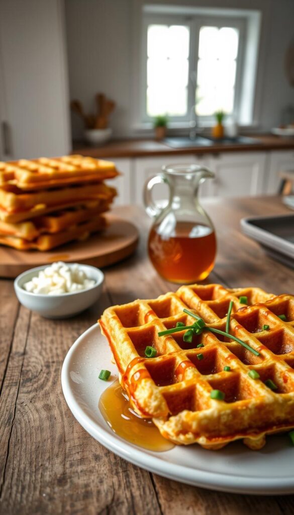 savory cheddar and chive waffles for breakfast meal prep savory cheddar and chive waffles for breakfast meal prep