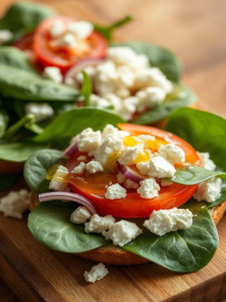 spinach and feta breakfast sandwich