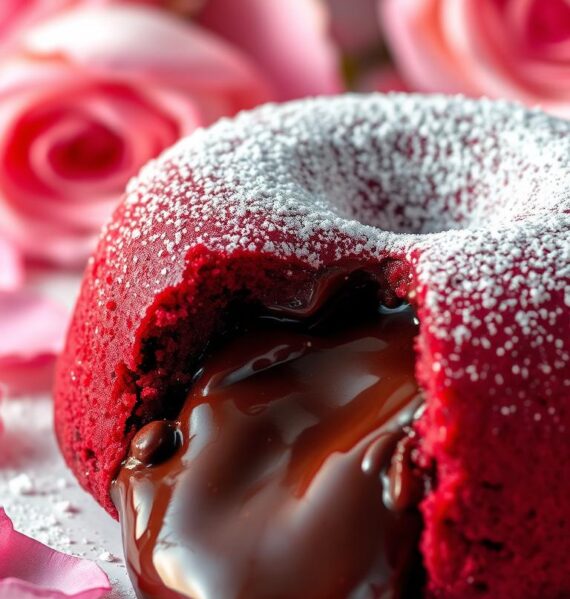 valentine's day red velvet lava cake