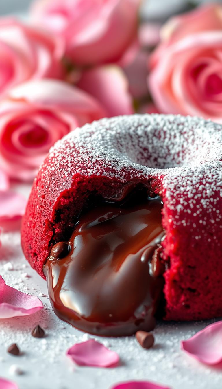 valentine's day red velvet lava cake