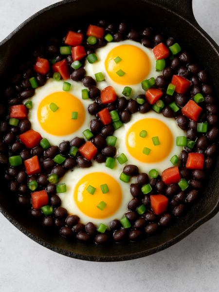 5-Minute Egg and Black Bean Skillet