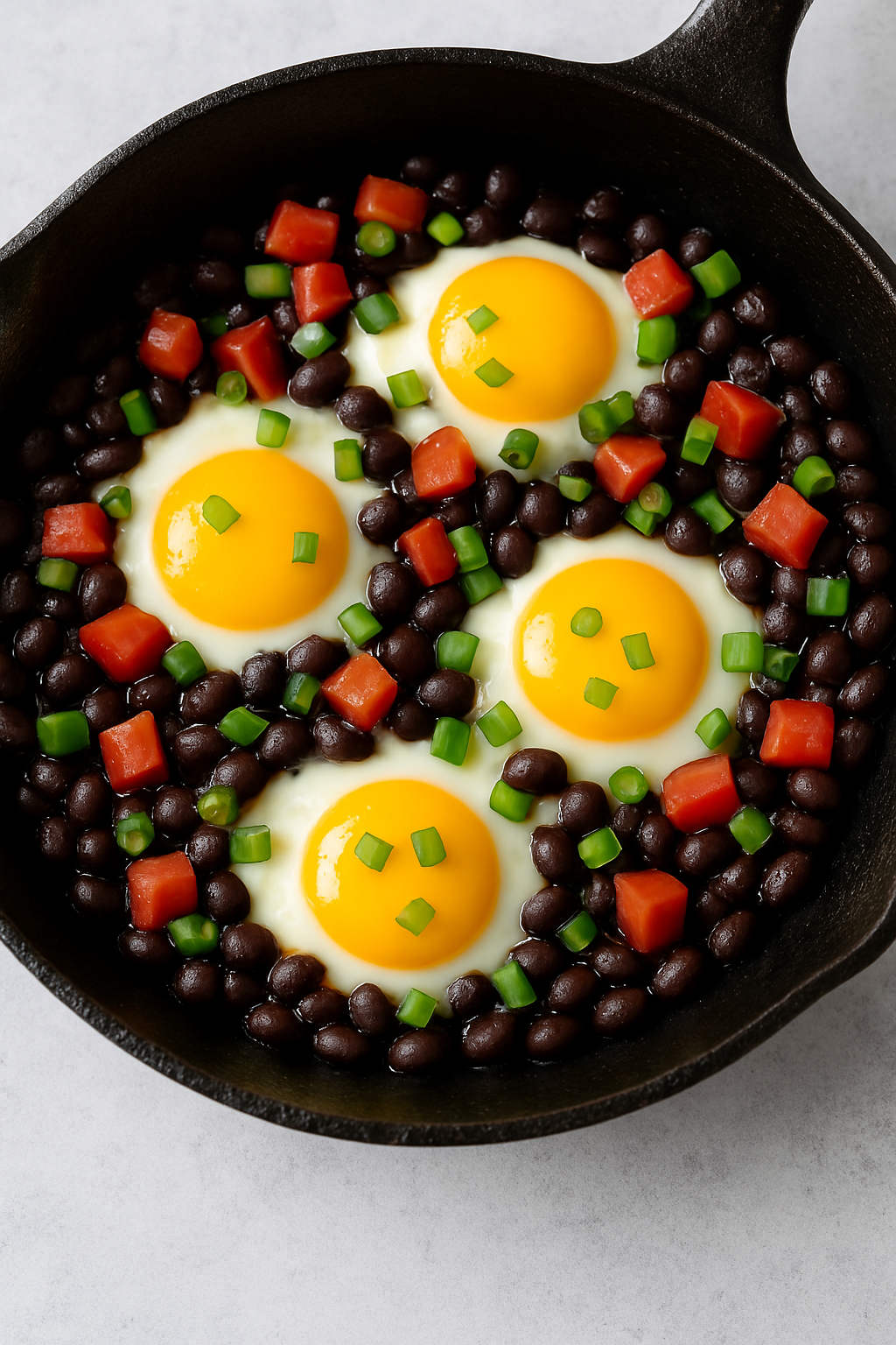 5-Minute Egg and Black Bean Skillet