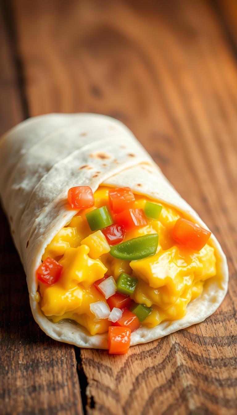 classic egg and cheese breakfast burrito