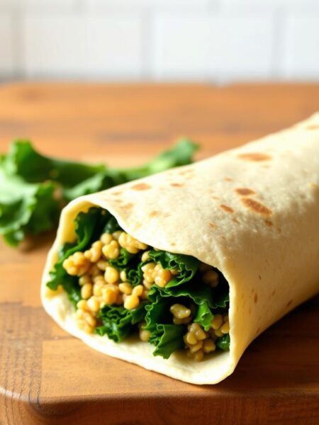 quinoa and kale breakfast burrito