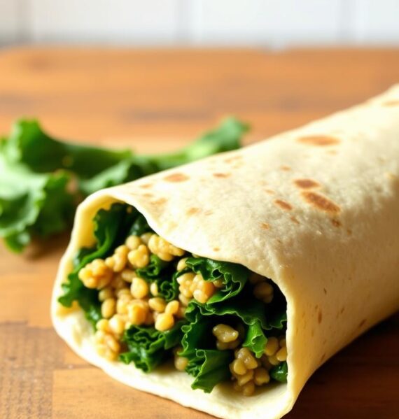 quinoa and kale breakfast burrito