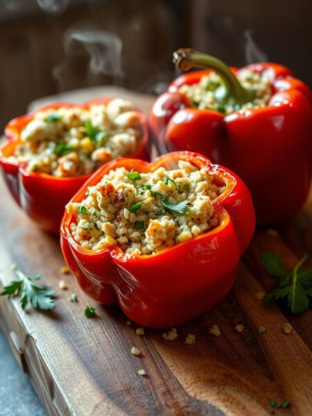 Chicken and Quinoa Stuffed Peppers