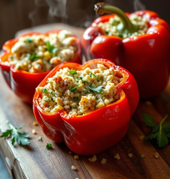 Chicken and Quinoa Stuffed Peppers