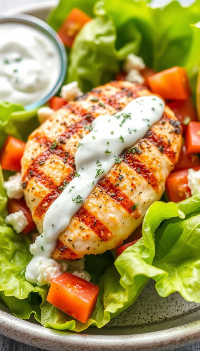 Greek Chicken Lettuce Wraps