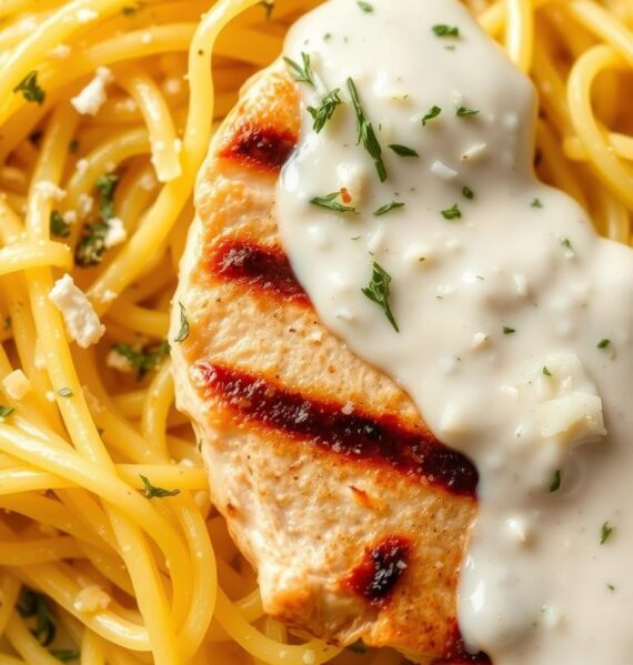 Spaghetti Squash Chicken Alfredo
