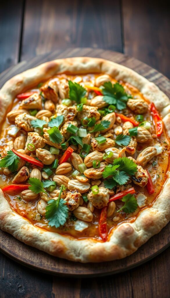 Thai peanut chicken pizza recipe