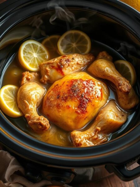 slow cooker lemon garlic chicken
