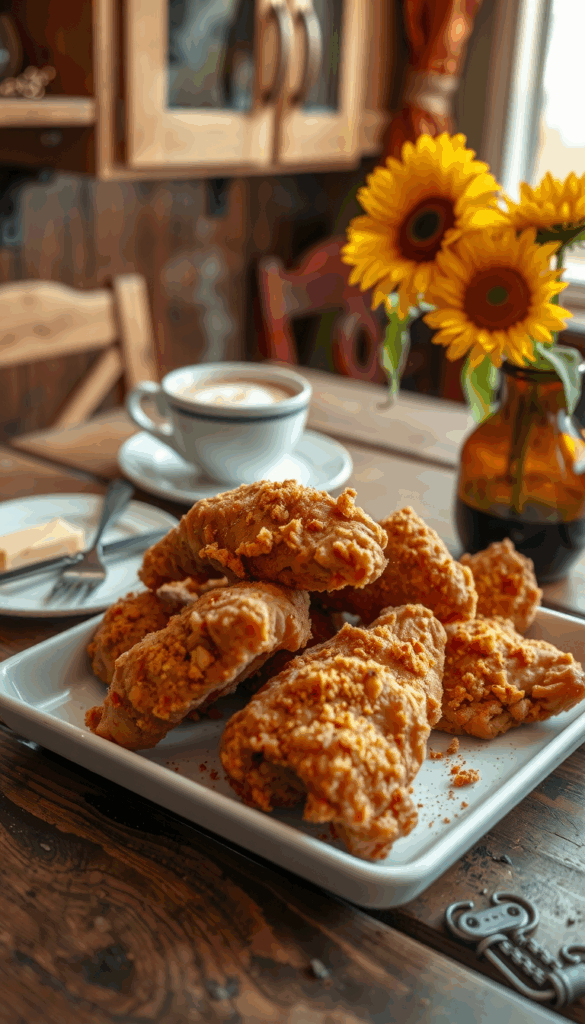Fried chicken ob a plate