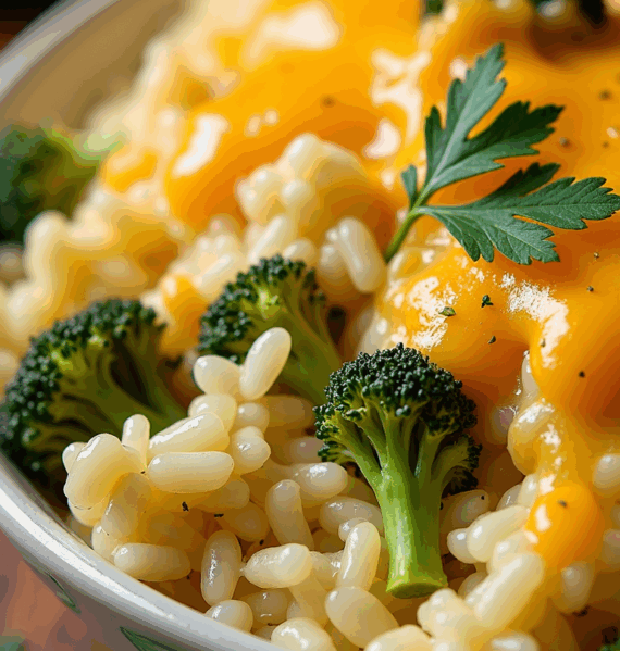 Broccoli and rice in a bowl