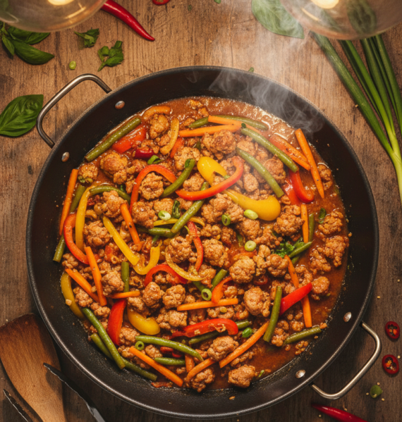 Ground Pork Sausage stir fries