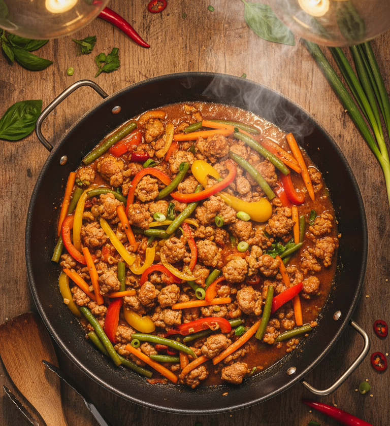 Ground Pork Sausage stir fries