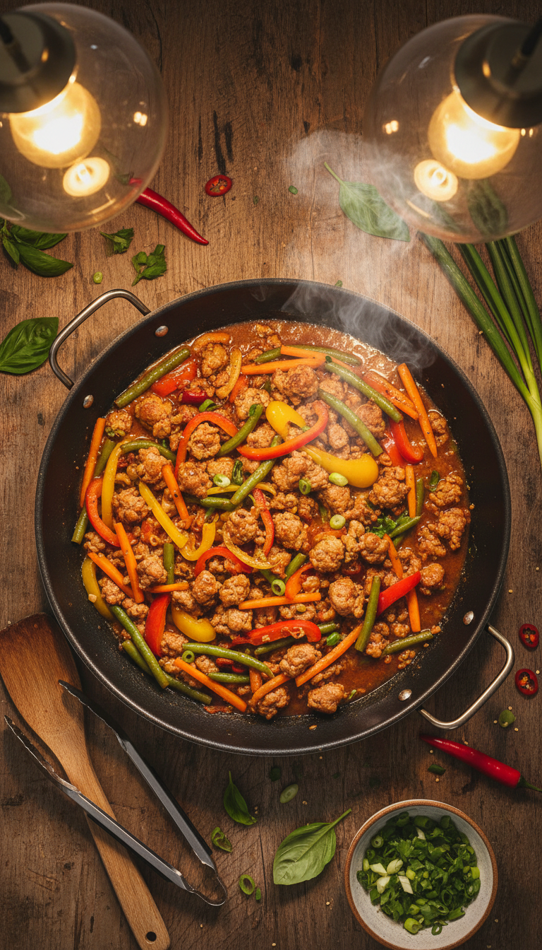 Ground Pork Sausage stir fries